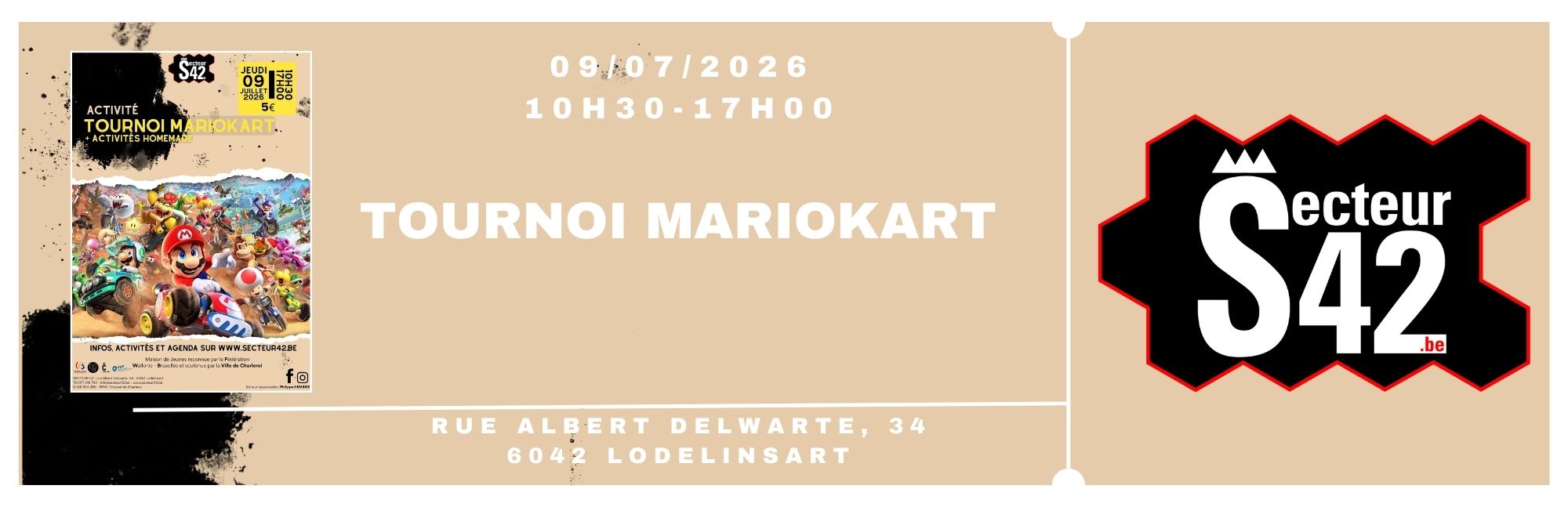Ticket: Tournoi Mario Kart 2026